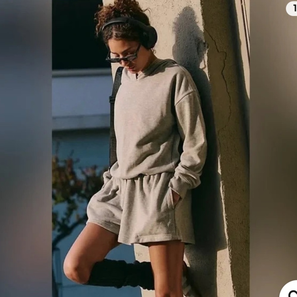 Free People Movement Such A Flirt Hooded Romper heather grey